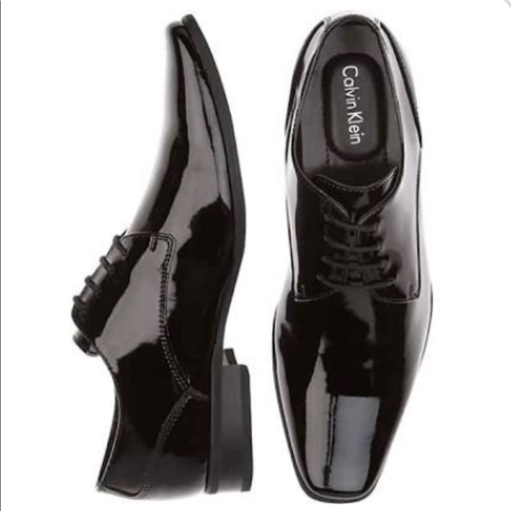 **NEW** Calvin Klein  Men’s “Brodie Black Tuxedo” shoes color:Black Size:9W